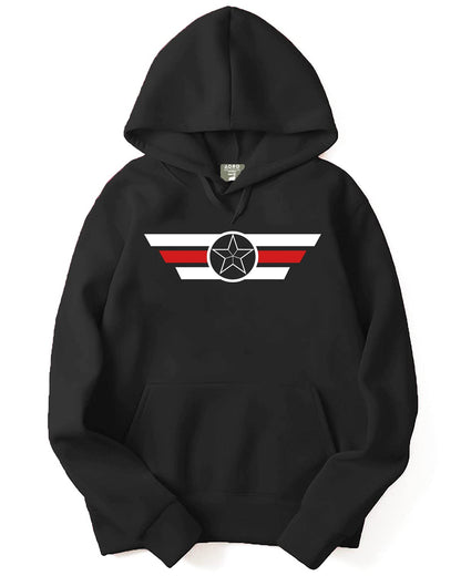 ADRO Men's Cotton Neck Hooded Sweatshirt (H21-M-CAP-BL_Black)