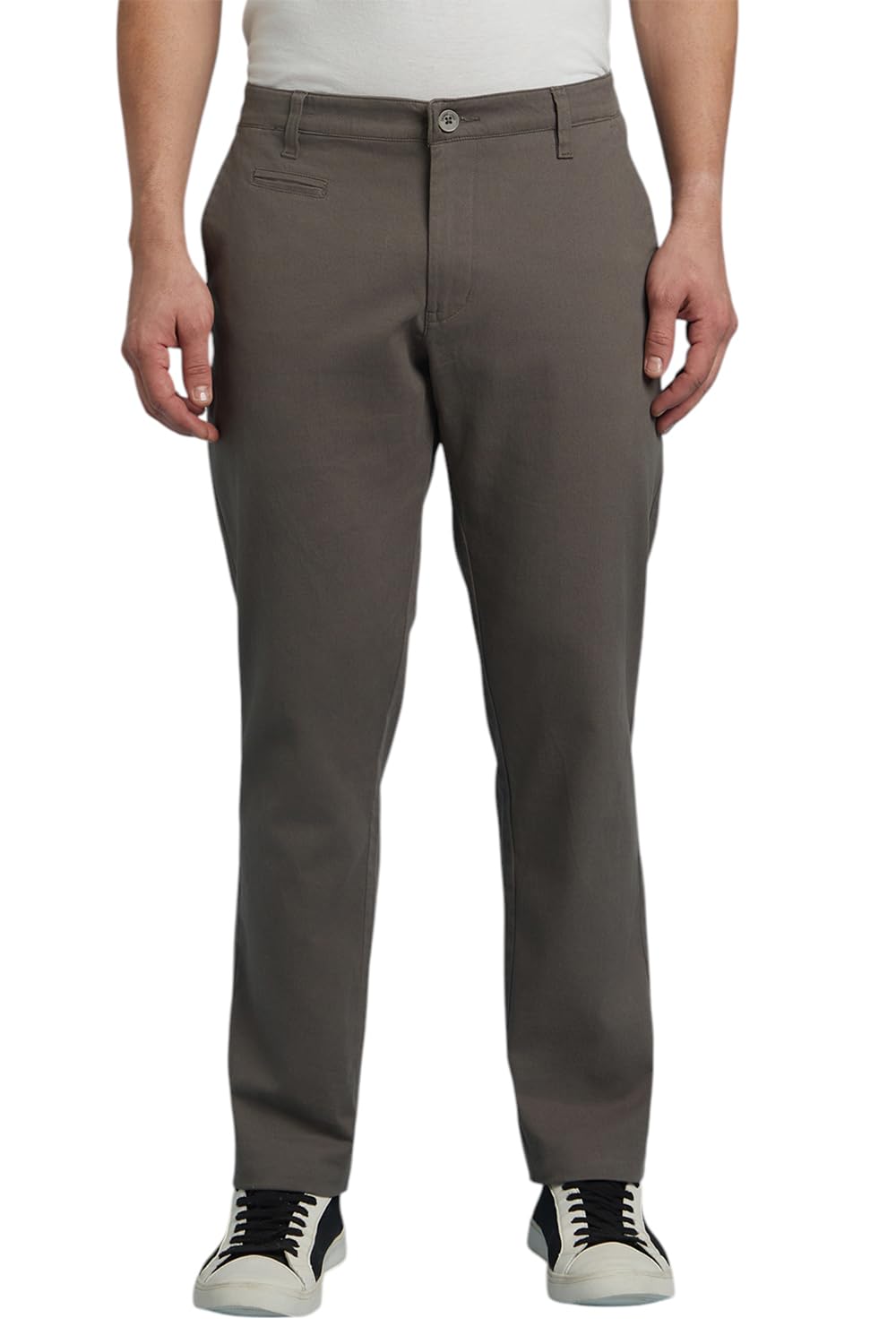Dennis Lingo Men Solid Cotton Lycra Mid Rise Straight fit Chinos Aqua