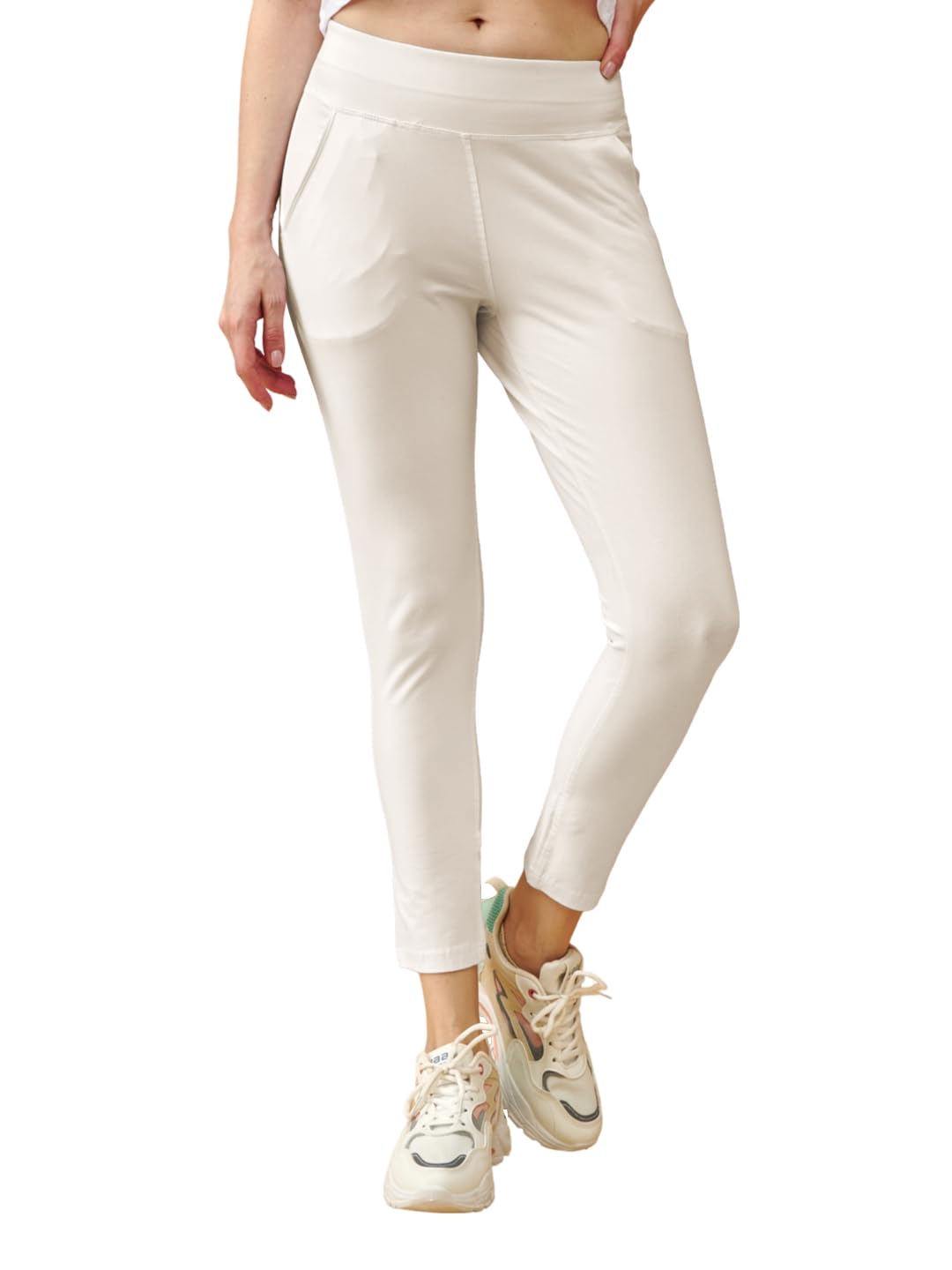 Lyra Premium Cotton Lycra High Waist Ankle Leggings For Women