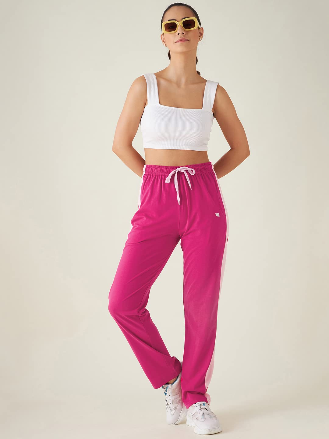 Modeve Striped Women Magenta Track Pant