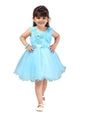 Aarika Girl's net a-line Knee-Long Dress (FK-24314-FIROZI-20)