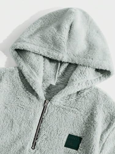 TAGAS Unisex Fleece Hoodie  Ultra Soft Sherpa Pullover with Half-Zip & Kangaroo Pocket Sweatshirt Hoodie
