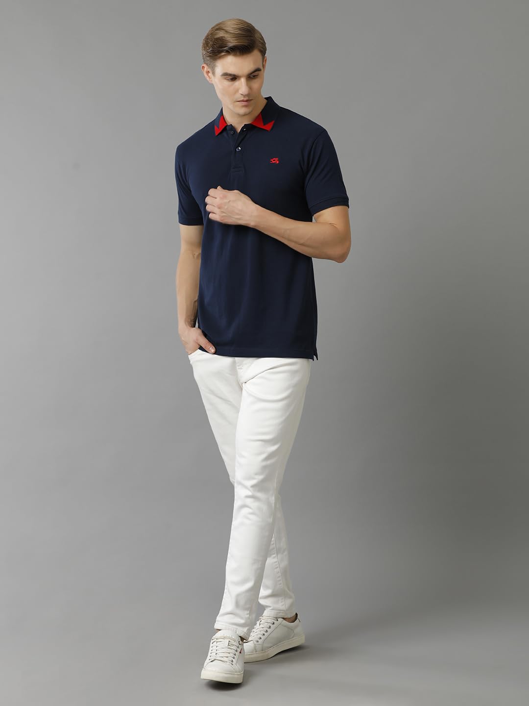 ADRO Premium Cotton Polo for Men (PN23-H-PLN-NB_Navy)