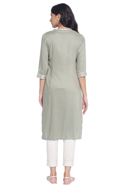 W for Woman Women's Viscose Straight Dobby Kurta