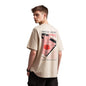 Nobero MenS Graphic Print Oversized Fit T-Shirt (1M-Twrt-C1005-Bs_Tropical Escape-Sand