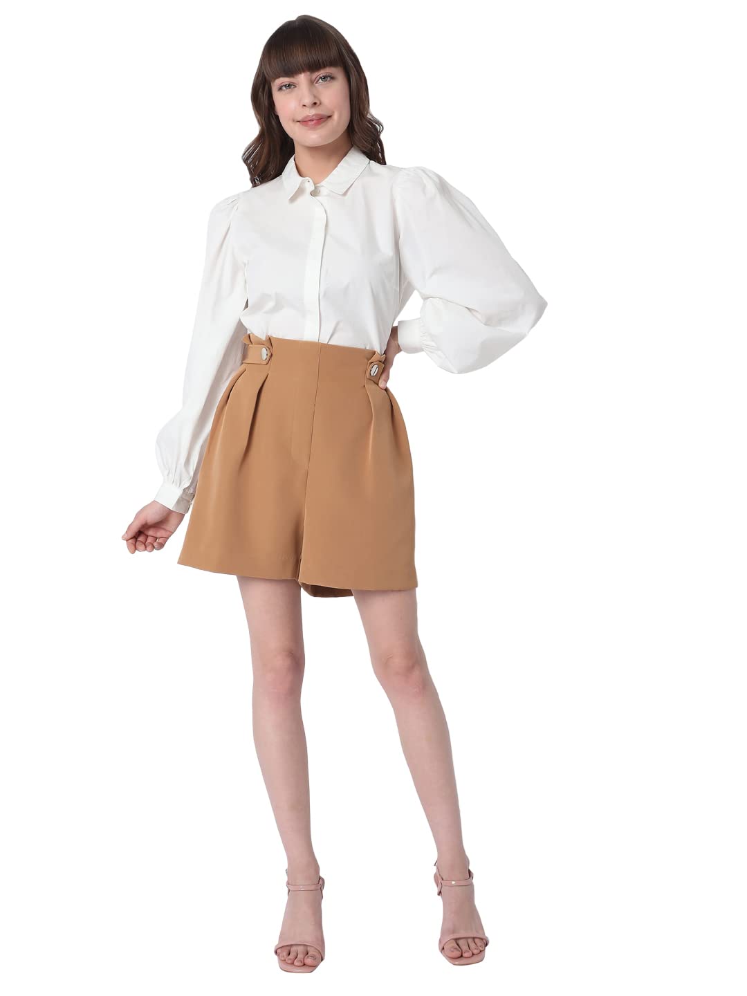 Vero Moda WomenS Boyfriend Shorts (10278128- Chipmunk_M) Brown