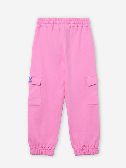 The Souled Store Hello Kitty: Unicorn Girls Drawstring Pink Printed Cotton Joggers (2-8 Yrs)