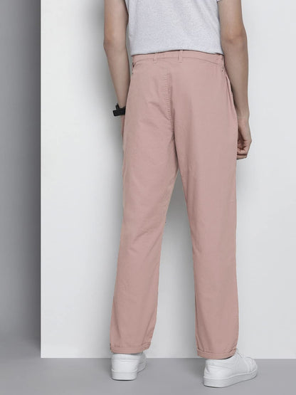 The Indian Garage Co Men Relaxed Fit Solid Mid-Rise Trousers