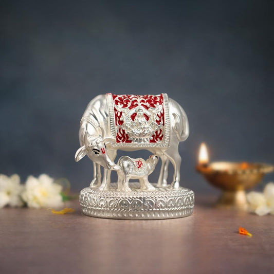 Astrotalk Kamdhenu Cow with Calf Murti (3x3.5 Inch) | Divine Symbol for Abundance & Prosperity | Sacred Vastu & Pooja Idol | Home Decor for Living Room & Office Desk | Good Luck Gift for Man & Woman