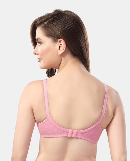 Fabme WomenS Cotton Non Padded Wire Free Seamless Bra Pink