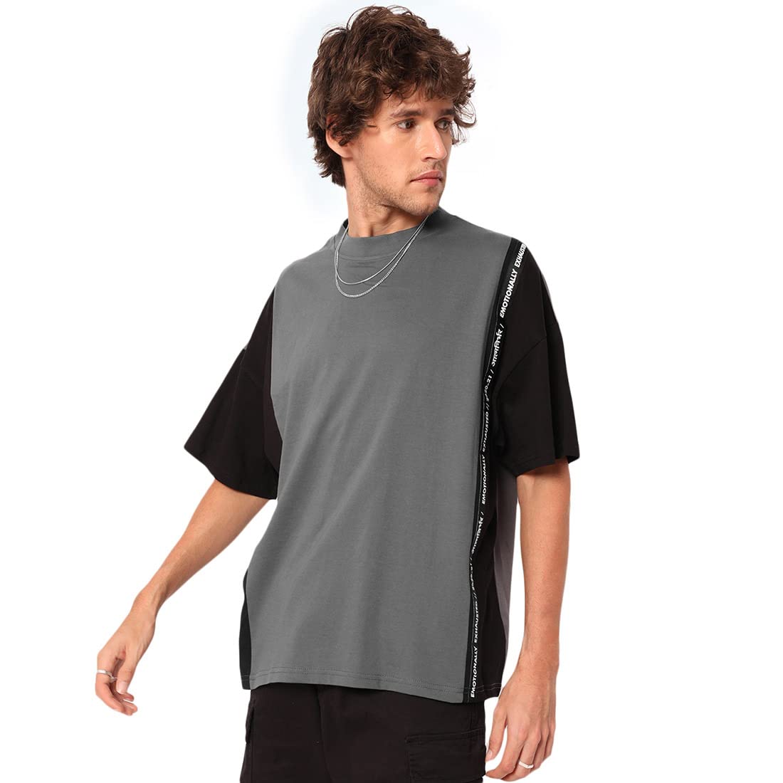 Bewakoof X Streetwear Unisex Black Color Block Round Neck Unisex Half Sleeve T-Shirt