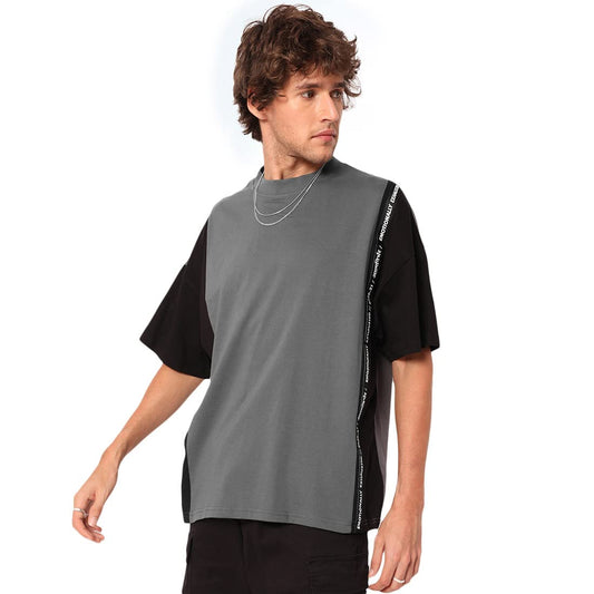 Bewakoof X Streetwear Unisex Black Color Block Round Neck Unisex Half Sleeve T-Shirt