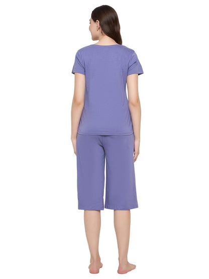 Clovia Night Suits for Women, Night Dresses for Women, Capri Night Suit for Women, Women Night Suit Set, Night Wear for Women, L