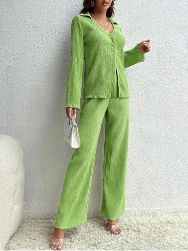 Greciilooks Co Ord Set For Women Stylish | Trendy Poly Lycra Textured Blend Pajama Set | Trendy Korean Winter Travel Outfit | Li