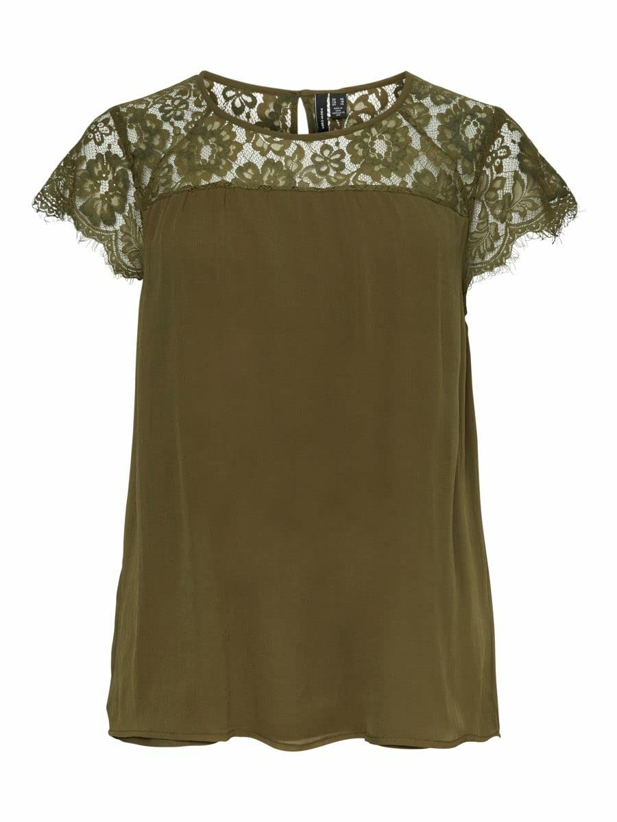 Vero Moda Curve WomenS Regular T-Shirt (10251444-Ivy Green_Ivy L)