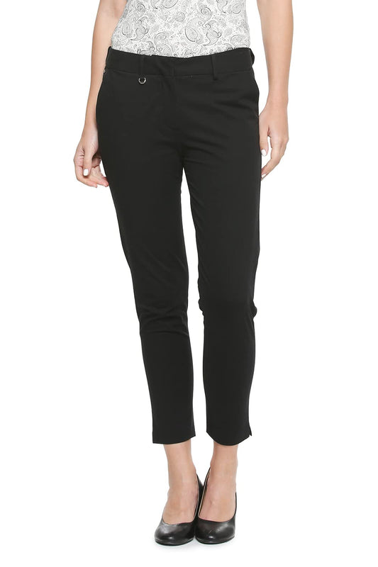 Allen Solly Women Slim Fit Solid Cotton Pants