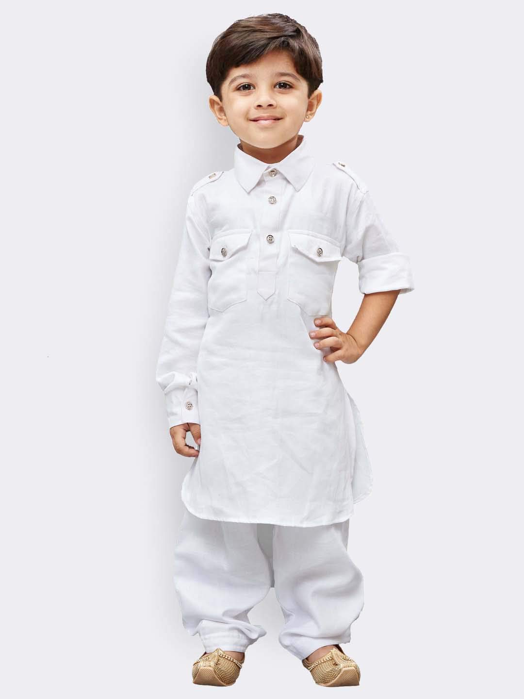 Vastramay Boys Pathani Khan Suit Set  Soft Cotton Fabric With Patiala Pyjama  Perfect For Holi & Eid