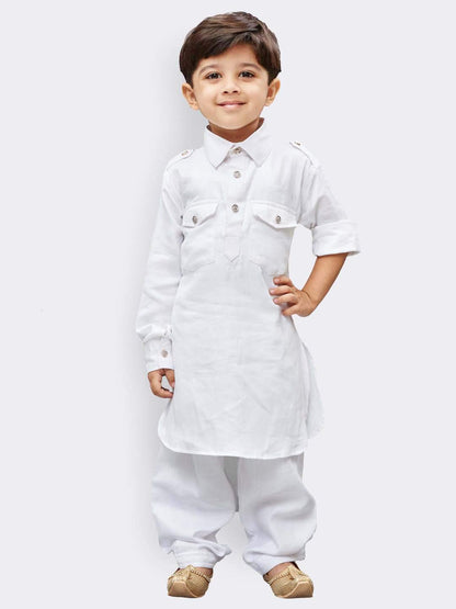 Vastramay Boys Pathani Khan Suit Set  Soft Cotton Fabric With Patiala Pyjama  Perfect For Holi & Eid