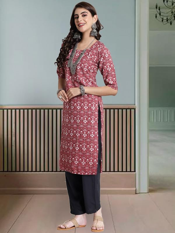 Pinkmint WomenS Crepe Printed Kurta And Pant Set (Pack Of 3)