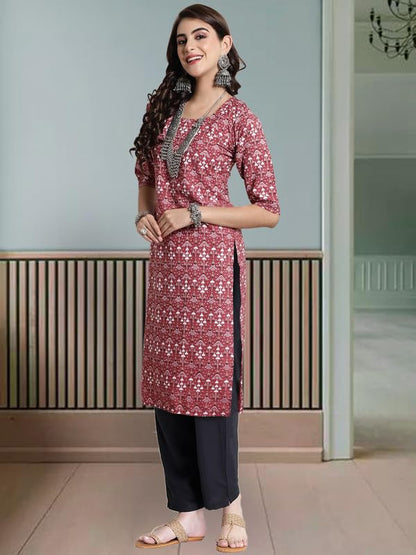 Pinkmint WomenS Crepe Printed Kurta And Pant Set (Pack Of 3)