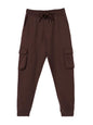 The Souled Store Solids: Choco Brown Boys Drawstringed Cotton Cargo Joggers