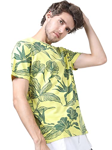 Ketch MenS Slim Fit T-Shirt (Khts000085_Green Sheen