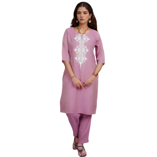 Shienzy WomenS Cotton Blend Emroidered Kurta Pant Set | Ethnic Wear For Festive & Casual | Stylish Straight Fit | Elegant India