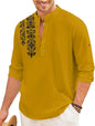 Finivo Fashion MenS Regular Fit Cotton Blend Short Kurta Shirt | Full Sleeve Ethnic Shirt With Mandarin Collar And Button Plack