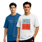 Nobero MenS Graphic Printed Oversized Loose Fit T-Shirt Combo (Pack Of 2)