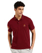 Eyebogler Regular Fit Mens Polo Neck Half Sleeve Soild Casual Tshirt Wine Red