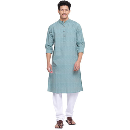 Fabindia MenS Cotton Slim Kurta (102409601_Green