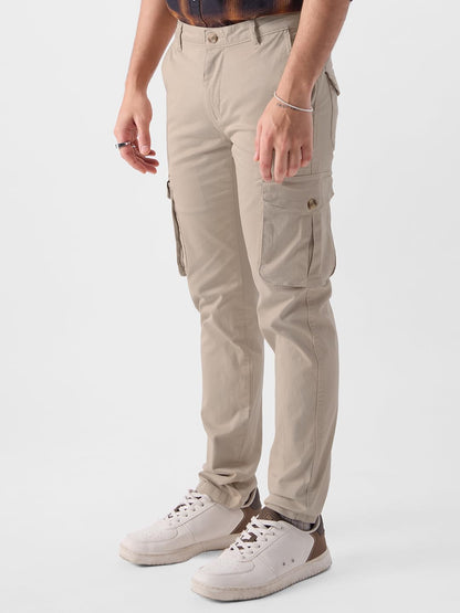 The Souled StoreSolids: BeigeMen Cargo Pants