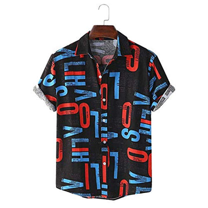 LookMark Mens Cotton Blend Casual Beach Wear Shirts | Stylish Printed Shirts for Men | Comfortable Summer Wear | Party, Vacatio
