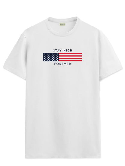 ADRO Mens Flag Printed Cotton T-Shirt_RN24-L2-FLAG-WH