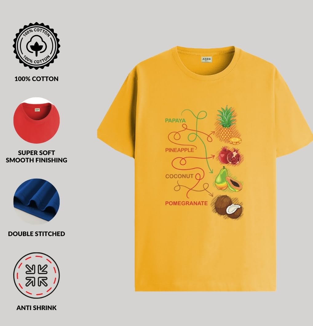 ADRO T Shirts for Boys & Girls || Creative Puzzle Printed T-Shirt || Ages 3-14 || 100% Cotton Round Neck Tshirt for Boys & Girls
