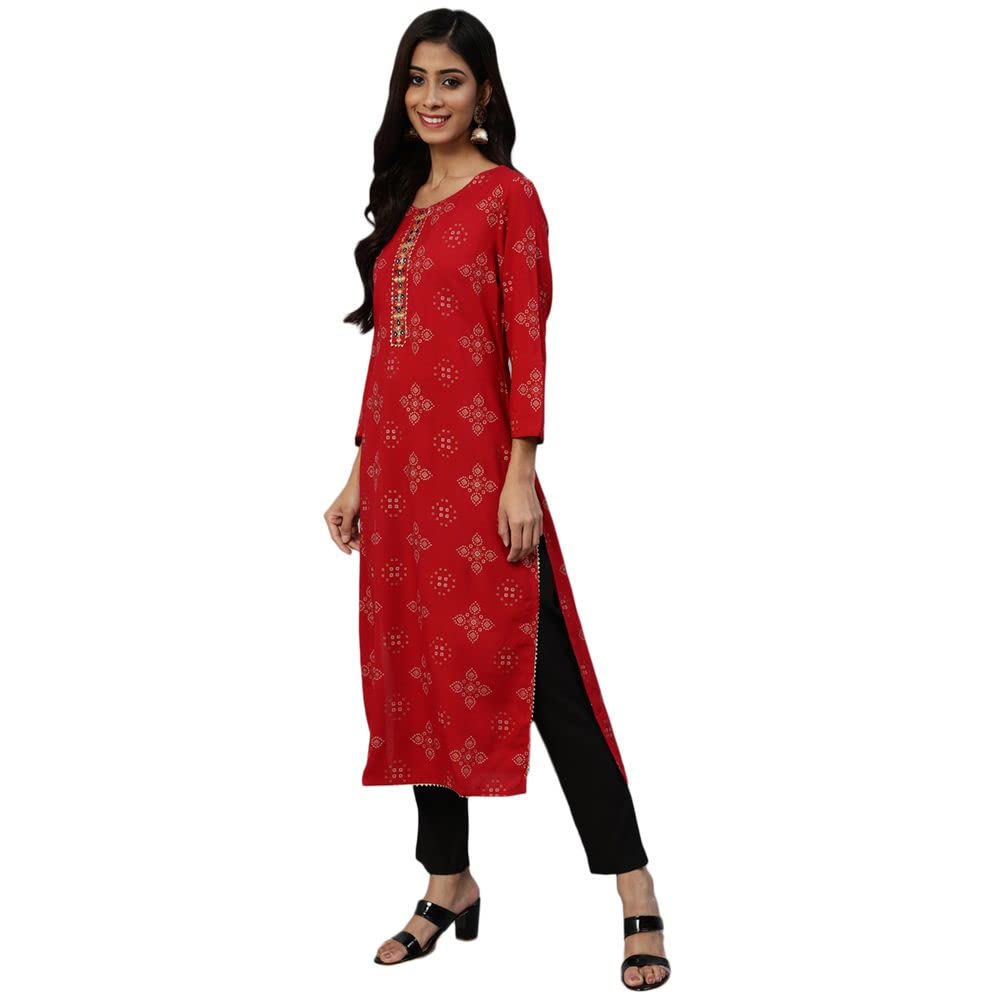 anubhutee Women's Rayon Kurta with Palazzo Set
