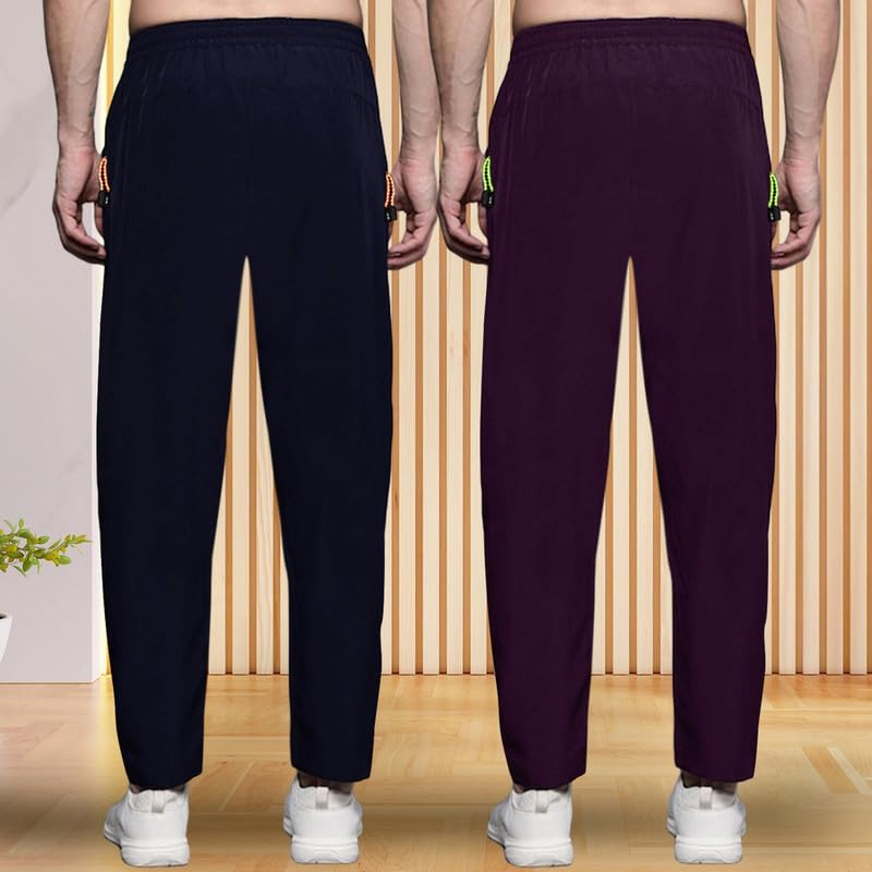 Pinkmint Track Pant for Men ll Soild Track Pant ll Stretchable Regular Fit ll Yoga Wear ll Active wear (Pack of 2)