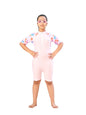 Aarika Girls Sports Wear Pink Colour Floral Print Nylon Swim Suit (4-15 Years)-(SW-SHM-AB-617)
