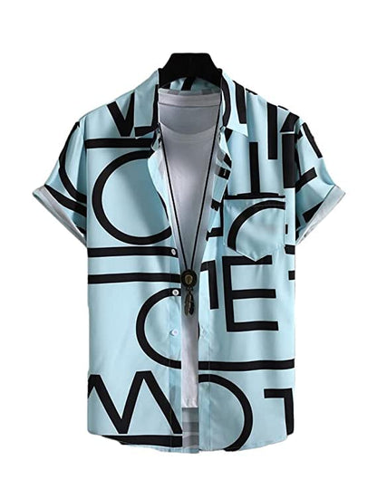 LookMark Mens Cotton Blend Casual Beach Wear Shirts | Stylish Printed Shirts for Men | Comfortable Summer Wear | Party, Vacatio