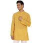 Fabindia MenS Cotton Striped Regular Fit Kurta (1030839Yellow_Yellow