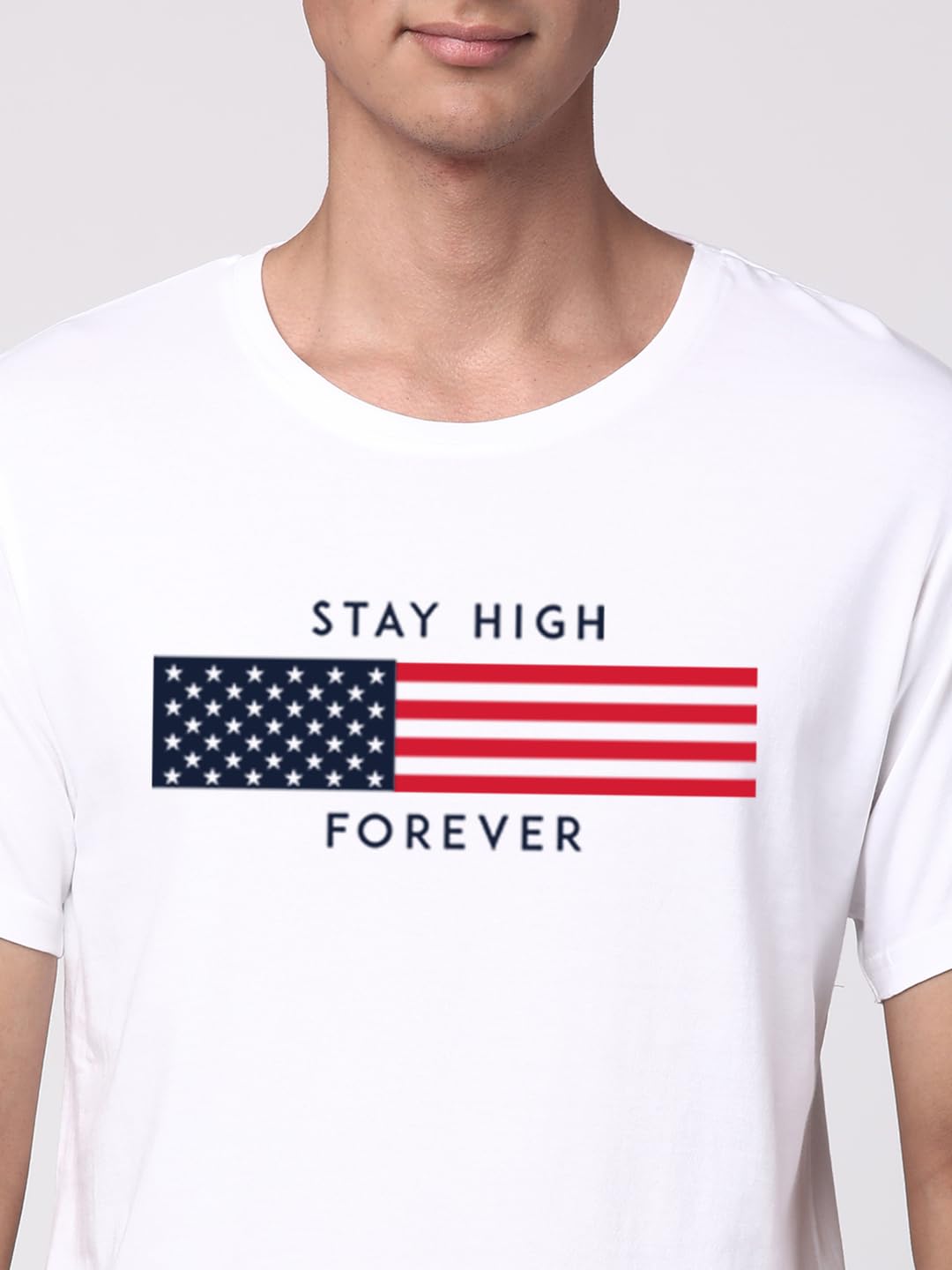 ADRO Mens Flag Printed Cotton T-Shirt_RN24-L2-FLAG-WH