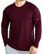 Noble Monk MenS Active Wear Regular Fit Round Neck T Shirt |Full Sleeves |Solid Pattern | Dry Fit T-Shirt For Men Wine Melange