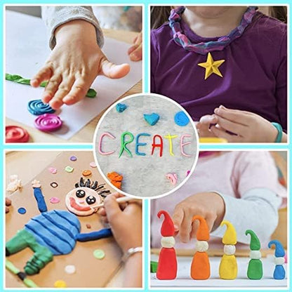 Eclet (Pack of 12) Air Dry Clay, Colorful Children Soft Clay, Creative Art Crafts, Gifts for Kids-Multi Color. Non-Toxic Modelin