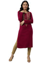 Pink Embroidered Winter Kurta