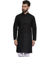 SOJANYA (Since 1958 Ethnic Motifs Embroidered Thread Work Pure Cotton Black Straight Only Kurta