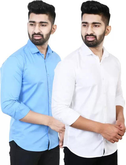 Tee Projekt Premium Plain Cotton Shirt for Men | Cotton Shirt | Casual Shirt | Solid Shirt | Full Sleeves | Formal Shirt (NS-ST1