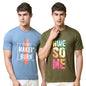 Pinkmint Combo T-Shirt for Men Cotton Blend Casual Half Sleeve T-Shirt l Active wear l Regular Home T-Shirt (Pack of 2)