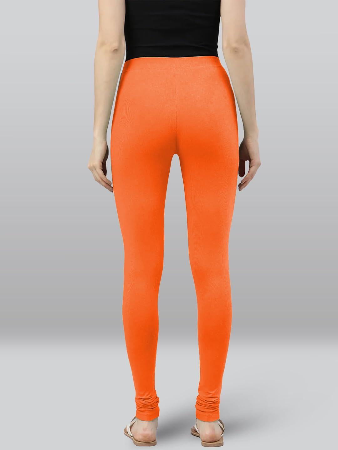 Lyra Premium Viscose Full Length Churidar Leggings For Women Orange