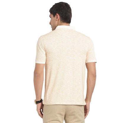 Turtle Men Cotton Stretch Slim Fit Beige Polo T-Shirt