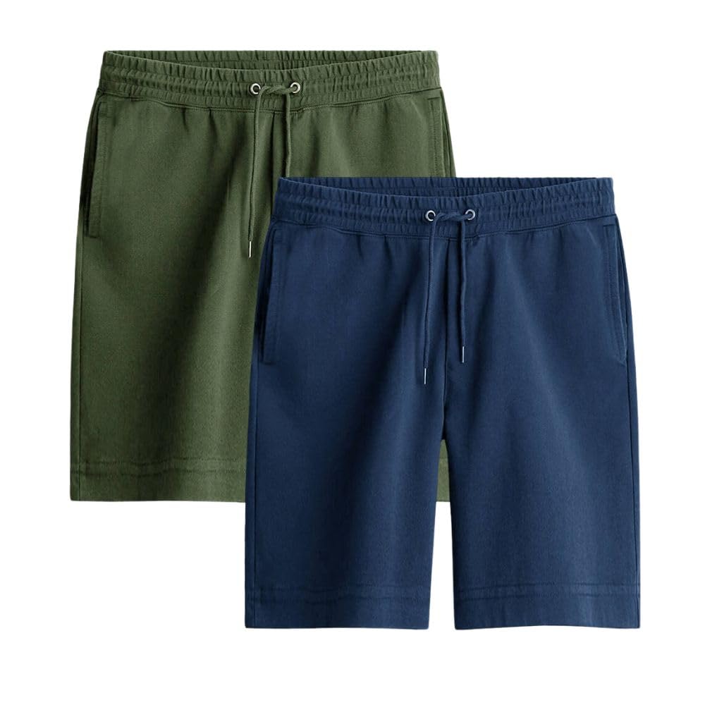 Nobero MenS Bermuda Shorts (1M-Bwsh-R0036-Bl_Olive Green/Navy Blue